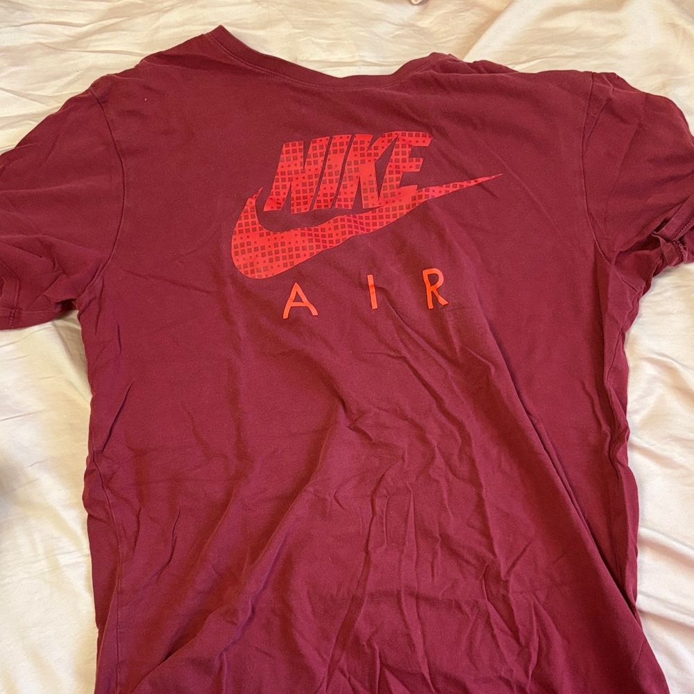 Nike Air Burgundy Tee with Red Logo